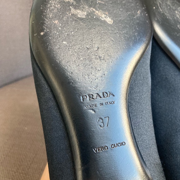 Prada Ballet Black Bow Flats 37 - Picture 8 of 14